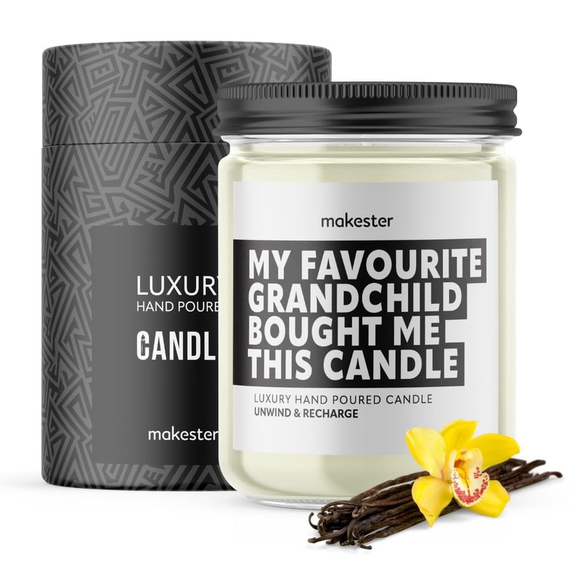 Grandma Candle - 220g Soy Wax with Madagascan Vanilla Jasmine & Sugared Almond - Gift for Nan or Grandma for Christmas or Birthday - Nanny Birthday Gifts - Grandma Gifts