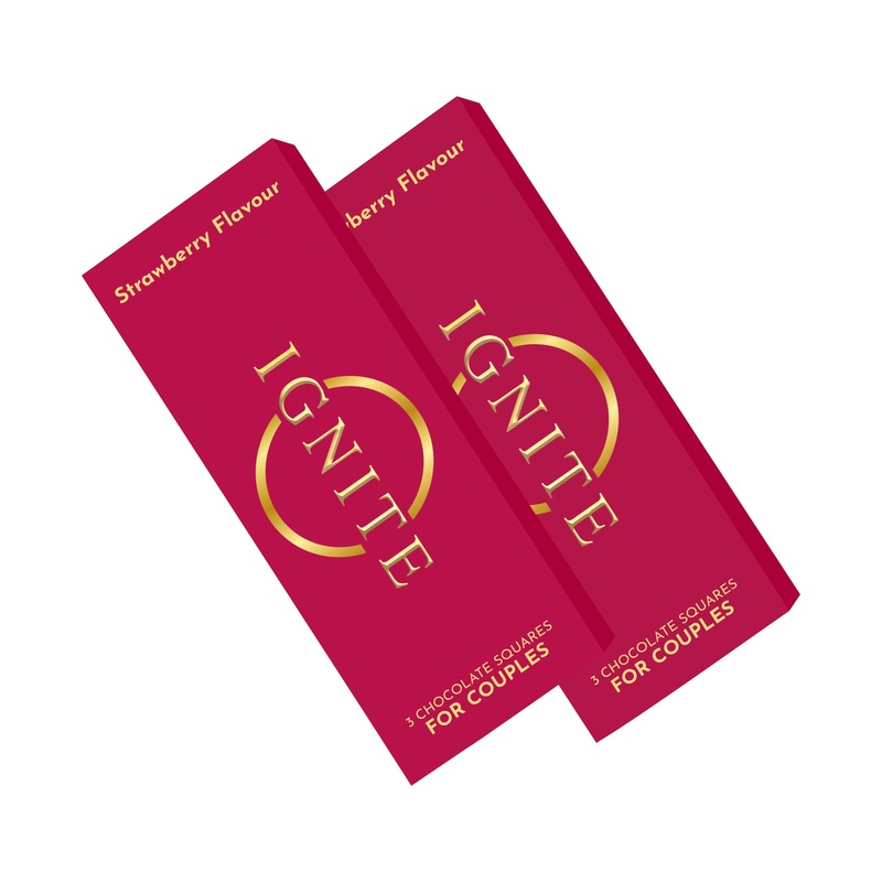 Ignite Chocolate Bars (1 Box) | Luxurious Strawberry flavour Chocolate for Uplifting Mood & Vitality | Ideal for Men & Women Vegetarian and Gluten-Free Delight (Pack of 2 Strawberry) Strawberry Pack of 2