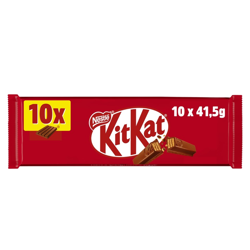 KitKat - Milk Chocolate Bar - 10 bars of 41g