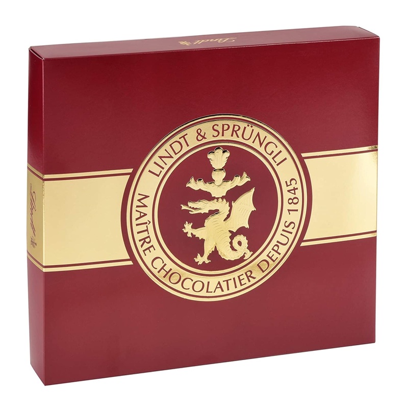 Lindt chocolate Lindor Deluxe Box |1350 G |Approx. 108 balls with a delicately melting filling varieties: milk dark 70% fine herb hazelnut white pistachie |Praline gift |Large pack Lindor Deluxe Box Single