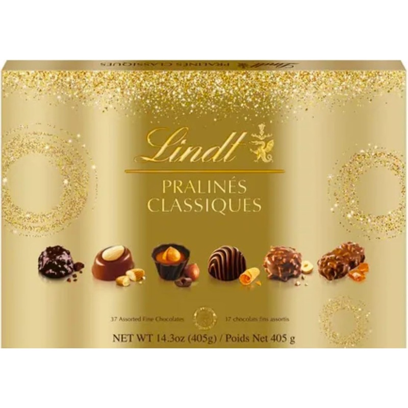 Lindt Pralines Classiques Assorted fine Chocoaltes Decadent Flavours & Delicate Textures Perfect for the Holidays - 405g