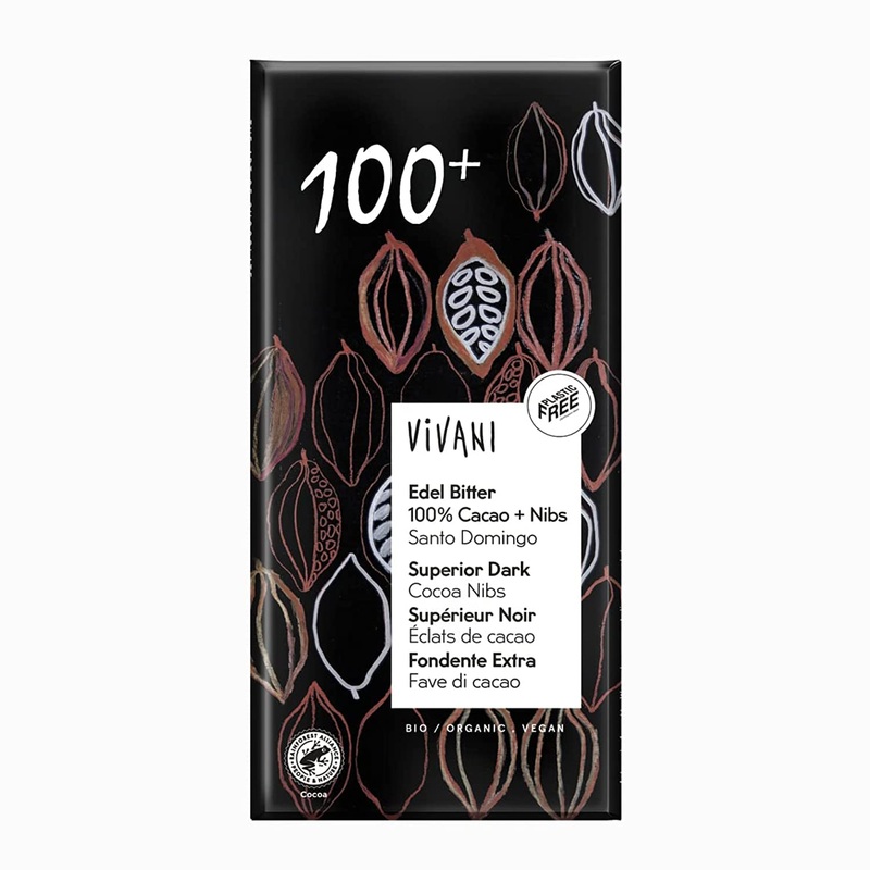 Vivani Superior Dark 100+ with Cocoa Nibs Bar 80 g