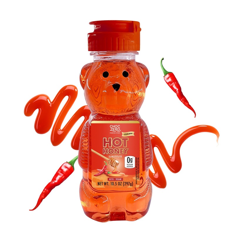 Choczero Hot Honey, Sugar Free Spicy Honey, New Recipe, Keto, Vegan, All Natural, Infused With Red Chili Peppers, 10.5 Ounce (Pa