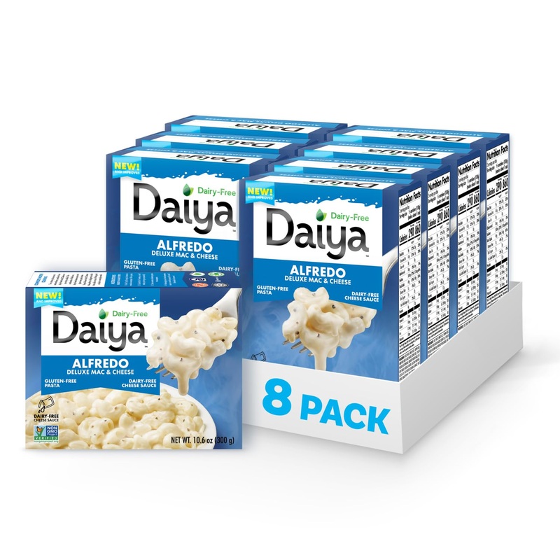 Daiya Dairy Free Gluten Free Alfredo Deluxe Mac & Cheese, Vegan Plant Based Rice Pasta, 10.6 Oz (Pack Of 8)