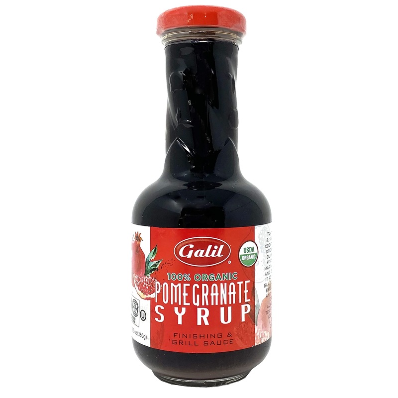 Galil Organic Pomegranate Molasses 12.3 Fl Oz  100% Concentrated, No Sugar Added, Vegan, Gluten-Free, Preservative Free Kosher Syrup