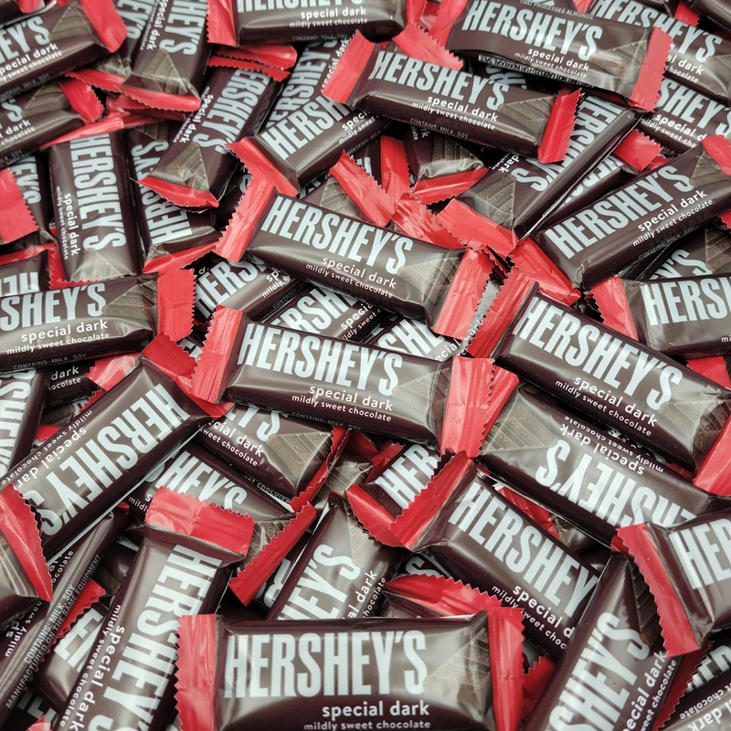 Hershey's Special Dark Mildly Sweet Chocolate Candy  Snack Size Special Dark Chocolate Candy Bar  Individually Wrapped  Bulk Candy Pack (2 Pound) 2 Pound (Pack of 1)