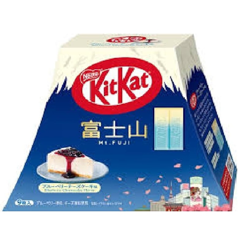 Kitkats Mt.FUJI Blueberry Cheesecake Flavor 9 minibars Japanese chocolate snack Made in Japan