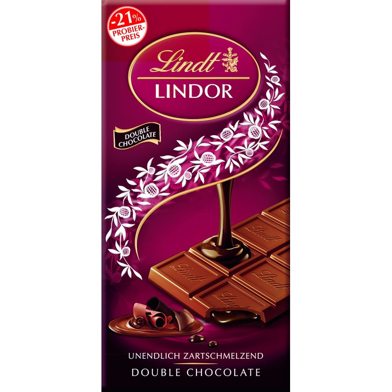 Lindt chocolate double chocolate promotion 100 g blackboard finest whole milk chocolate with an infinitely delicate dark filling chocolate panel chocolate gift double chocolate 100 g
