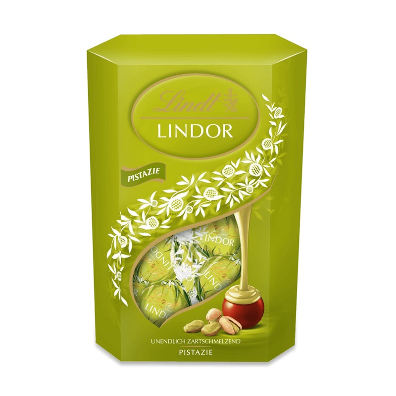Lindt chocolate lindor balls pistachie |500 g |approx. 40 balls whole milk chocolate with a delicate melting pistachios filling in the sweet cornet |Pralines gift |Chocolate gift pistachie 500g