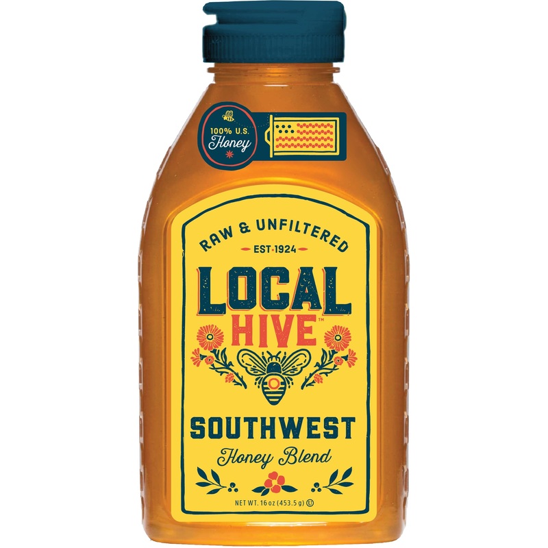 Local Hive Southwest Raw Unfiltered Honey - 16 Oz, 100% Pure Us Honey, Sourced From American Bees And Beekeepers - Natural Sweet