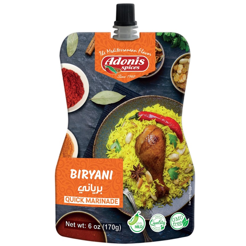 Adonis - Biryani Quick Marinade, 6 Oz (170G), Ready To Use Liquid Seasoning Marinade