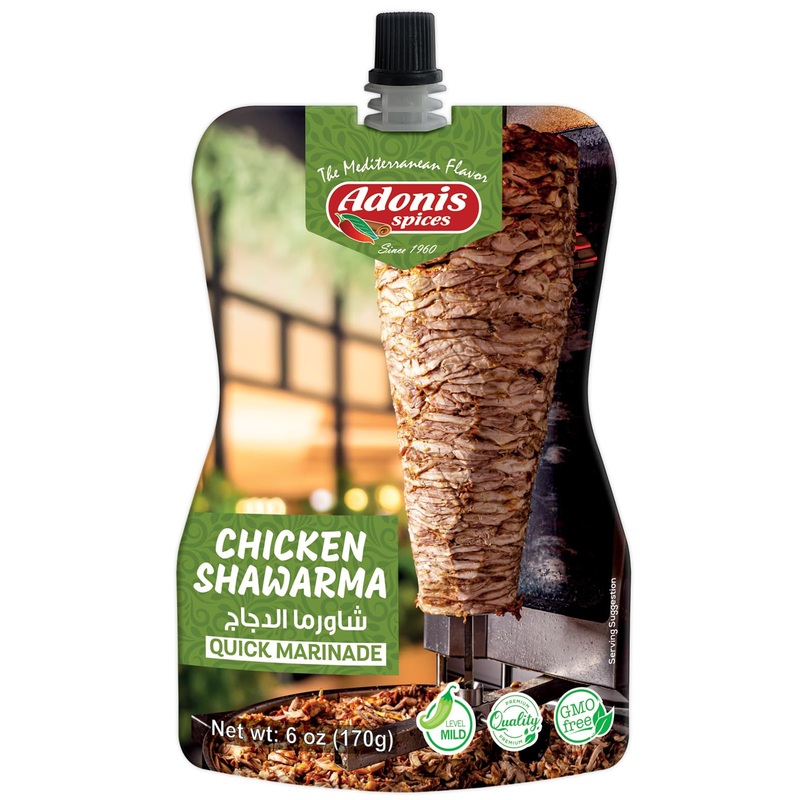 Adonis - Chicken Shawarma Quick Marinade, 6 Oz (170G), Ready To Use Liquid Seasoning Marinade