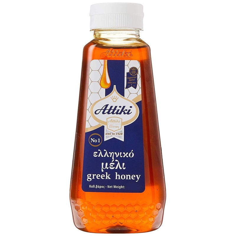 Attiki Pure Greek Honey With Thyme, Wild Flowers And Herbs, Perfect For Baking, Cooking, Lemonade And Tea, 9.5 Oz (270 Grams), B