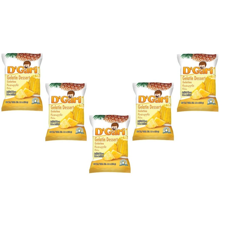 D'Gari Gelatin Dessert Piniapple- Dgari Pina Oz- 5 Pack (Pineapple)
