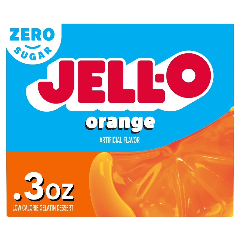 Jell-O Sugar-Free Gelatin Mix, Orange Flavor, 0.30 Ounce (Pack of 5) - Perfect for Low-Calorie Desserts and Snacks