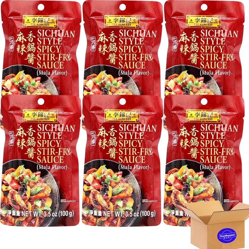 L K K Sichuan Style Spicy Stir-Fry Mala Flavor Asian Sauce 3.5Oz/100G 6Pack