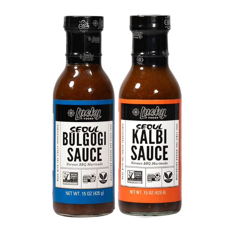 Lucky Foods Seoul Korean Bbq Sauce (Twin Pack - 2 Bottles (1 Kalbi, 1 Bulgogi))