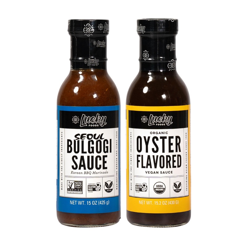 Lucky Foods Twin Pack Of 15 Oz Bulgogi Sauce And 15.2 Oz Oyster Flavored Sauce (2 Bottles/Total 30.2 Oz)