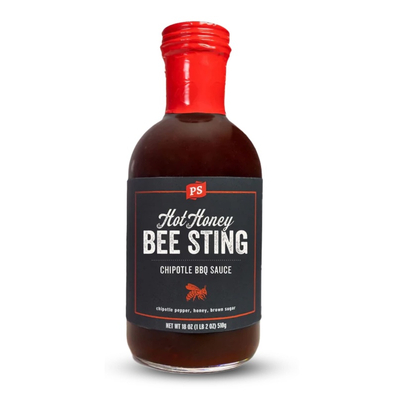 Ps Seasoning Hot Honey Bee Sting Chipotle Bbq Sauce - All-Purpose Glaze, Marinade, Baste, And Dip - Sweet And Spicy Grilling Sau