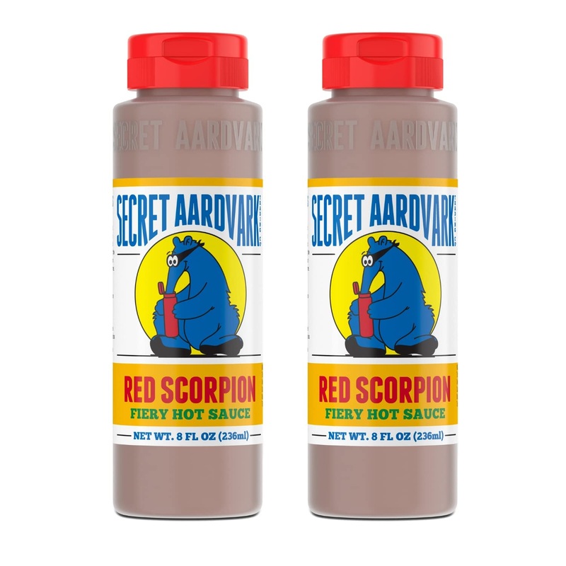 Secret Aardvark Red Scorpion Hot Sauce - Hottest Hot Sauce, Low Carb, Dairy Free, Spicy Bbq Sauce, Hot Sauce & Marinade - 8 Fl O