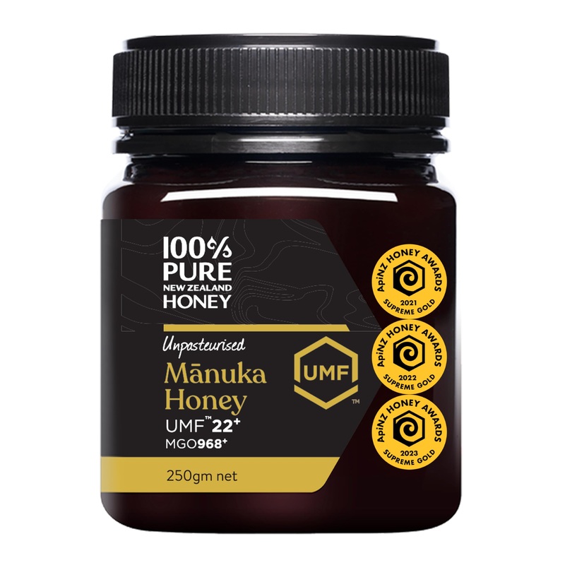 100% Pure New Zealand Manuka Honey Certified Umf 22+ Mgo 968+ Ultra Premium Raw Honey 8.8 Oz (250 G)