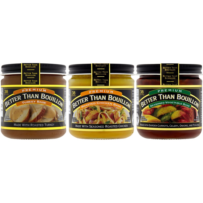 Better Than Bouillon Premium Base Variety Pack, 1 Premium Turkey Base, 1 Premium Roasted Chicken Base, 1 Premium Seasoned Vegeta