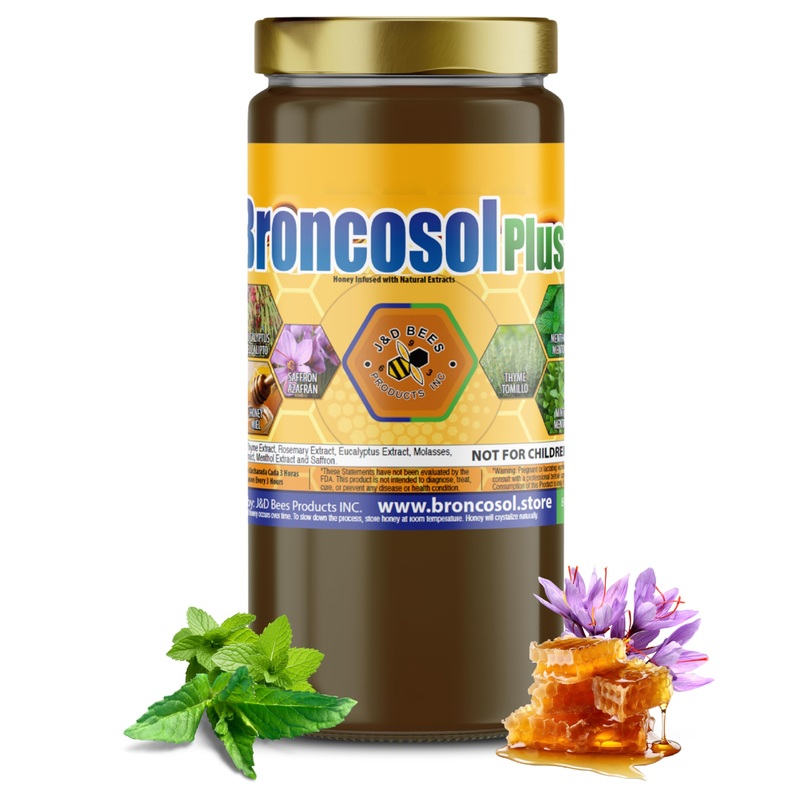 Broncosol Plus - Honey With Zaffron, Eucalyptus, Mint And More Extracts, 12Oz