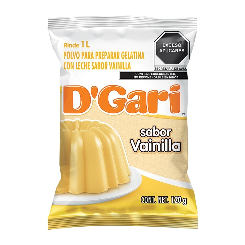 D'Gari Gelatin Dessert Vanilla- Dgari Vainilla 5 Pack (Vainilla)