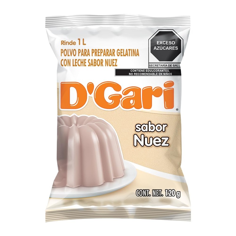 D'Gari Gelatin Dessert Walnut- Dgari Nuez- 5 Pack (Walnut)
