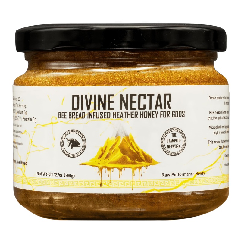 Divine Nectar Spartan Bee Bread Infused Heather Honey | Supercharged Performance, Recovery, And Vitality | 100% Raw And Pure