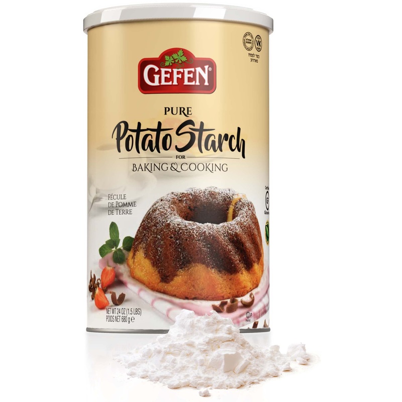Gefen Pure Gluten Free Potato Starch, 24Oz For Cooking & Baking (1.5 Lb) Resealable Container | Excellent Fried Chicken Flour |