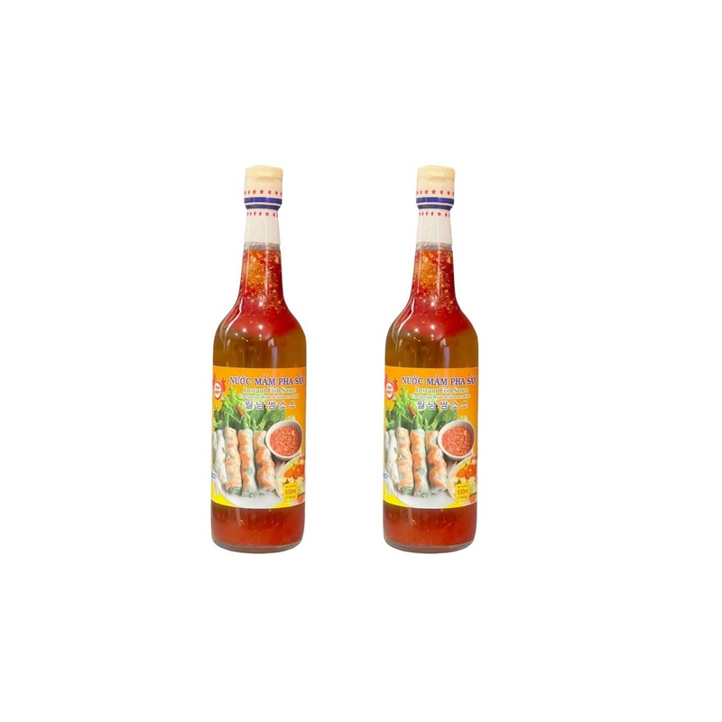 Generic 2 Packs - Instant Fish Sauce For Spring Rolls And Summer Rolls Glass Bottle - Nuoc Mam Pha San Chai Thuy Tinh - 650 Ml P