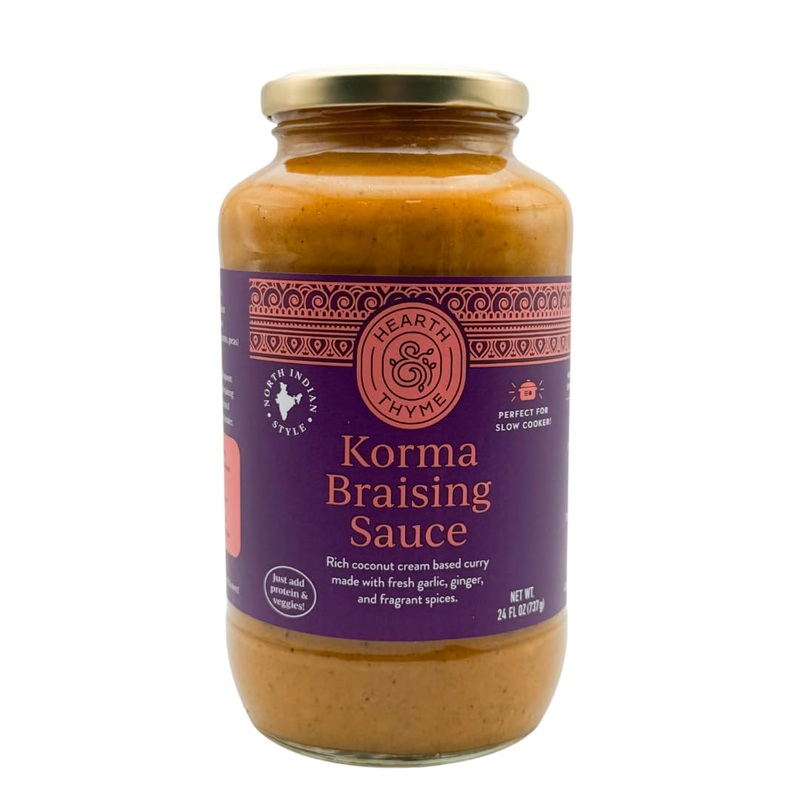 Hearth&Thyme Traditional Indian Curry Korma Braising Sauce 22.5 Oz Made With Fragrant Spices And Fresh Garlic And Ginger. Not An
