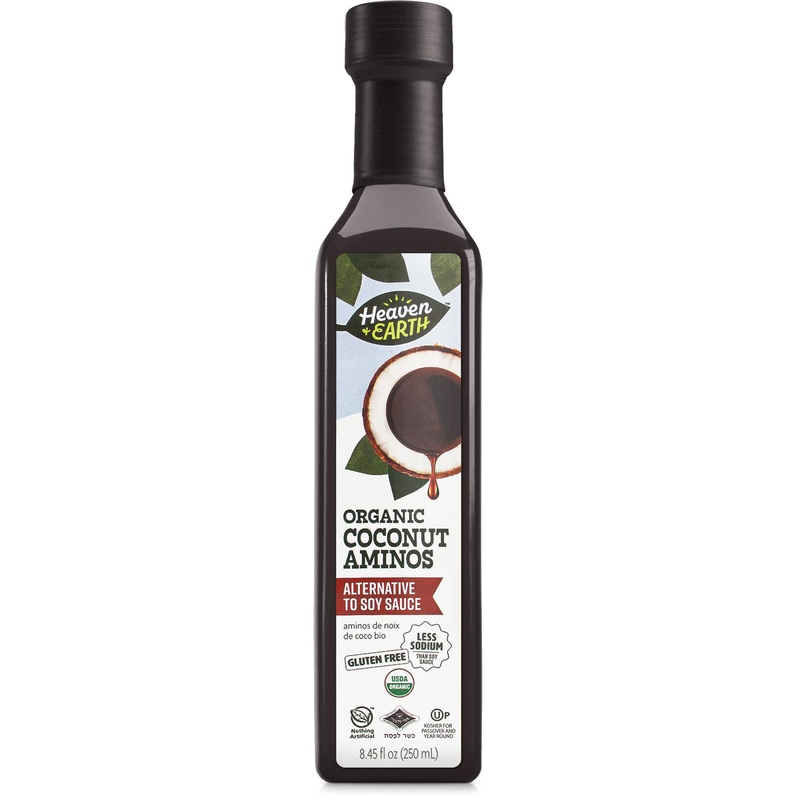 Heaven & Earth Organic Coconut Aminos, 8.4 Oz | Soy Free | Paleo Friendly | Low Sodium | Soy Sauce Replacement | Kosher (Includi