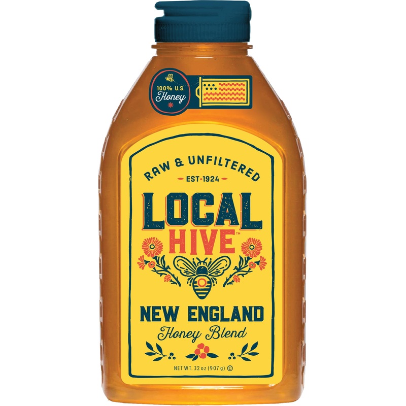 Local Hive New England Raw Unfiltered Honey - 32Oz, 100% Pure Us Honey, Sourced From American Bees And Beekeepers - Natural Swee