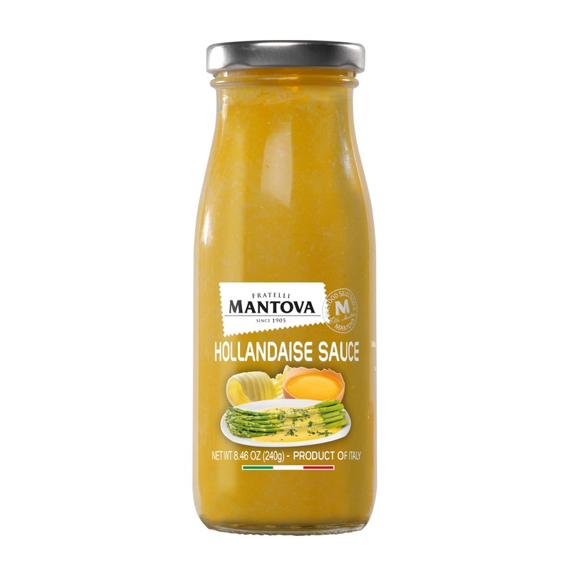 Mantova Hollandaise Sauce, 8.5Oz, Rich & Creamy, Perfect For Eggs Benedict, Vegetables, Meats (Pack Of 1)