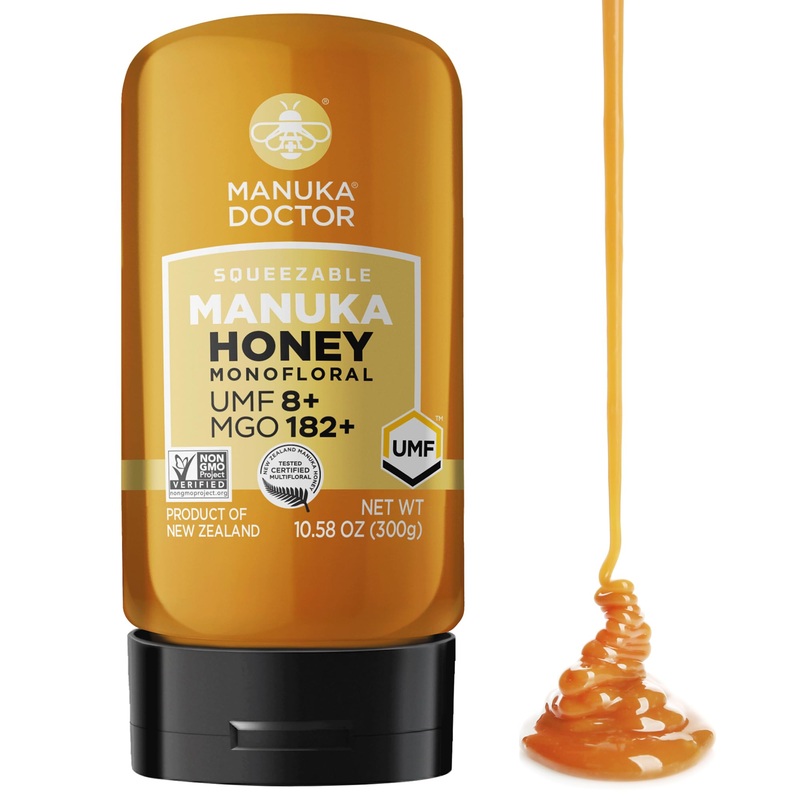 MANUKA DOCTOR Manuka Honey SQUEEZY MGO 182+ UMF8 100% Pure Raw Non-GMO 10.58 oz Monofloral New Zealand Honey