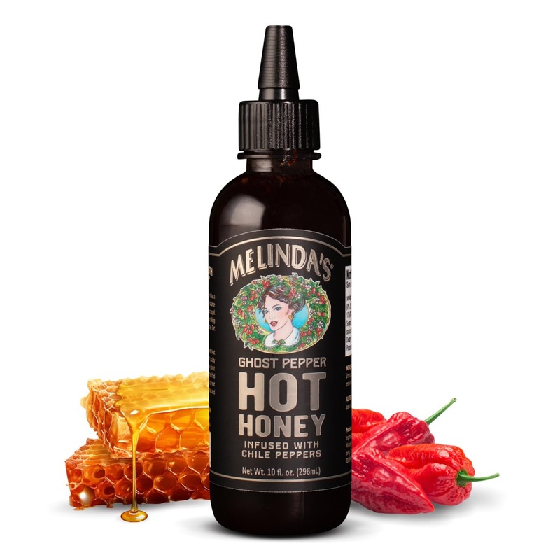 Melindas Hot Honey - 10 Oz, 1 Pack - Spicy Honey Sauce Made With Fresh Peppers - Infused Sweet & Spicy Sauce For Dipping, Drizzl