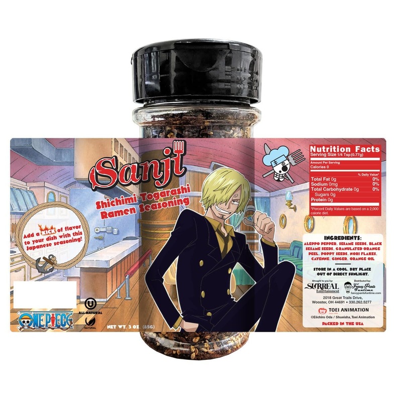 One Piece Sanji Shichimi Togarashi Spicy Ramen Seasoning Powder - Japanese Spice - Officially Licensed, 3.3 Oz Bottle (Pack Of 2