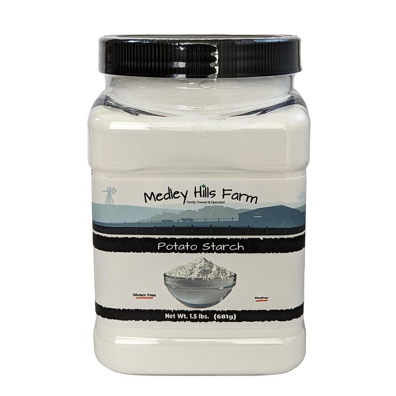 Potato Starch Gluten Free By Medley Hills Farm 1.5 Lbs. In Reusable Container - No Artificial Ingredients Or Preservatives, Grea