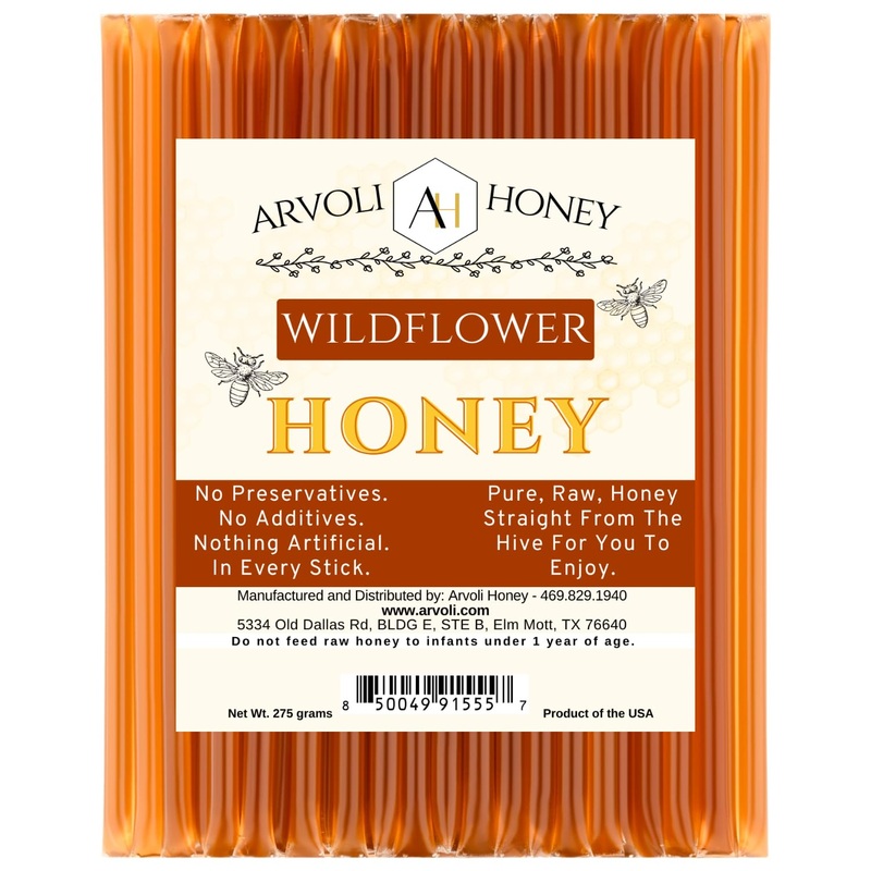 Raw Honey Sticks - Honey Sticks For Tea - Honey Straws - One Teaspoon Of Pure Raw Honey Per Stick - (50 Pack) Each Stick Is Glut