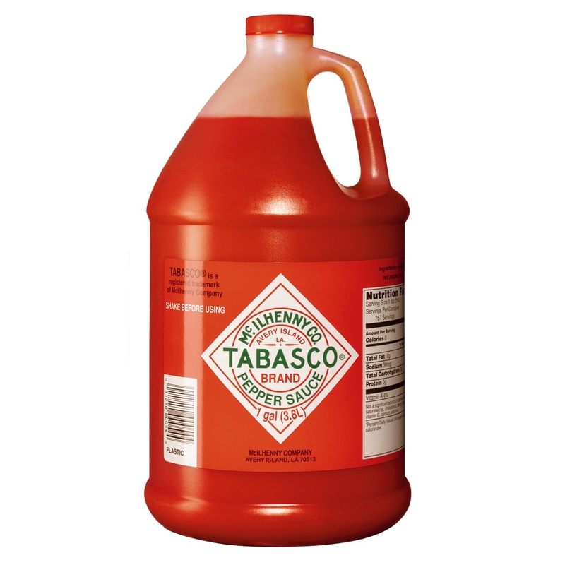 Tabasco Brand Original Red Pepper Hot Sauce, Medium Heat, Bulk Plastic Jug, Classic & Versatile, Three Simple Ingredients, For L