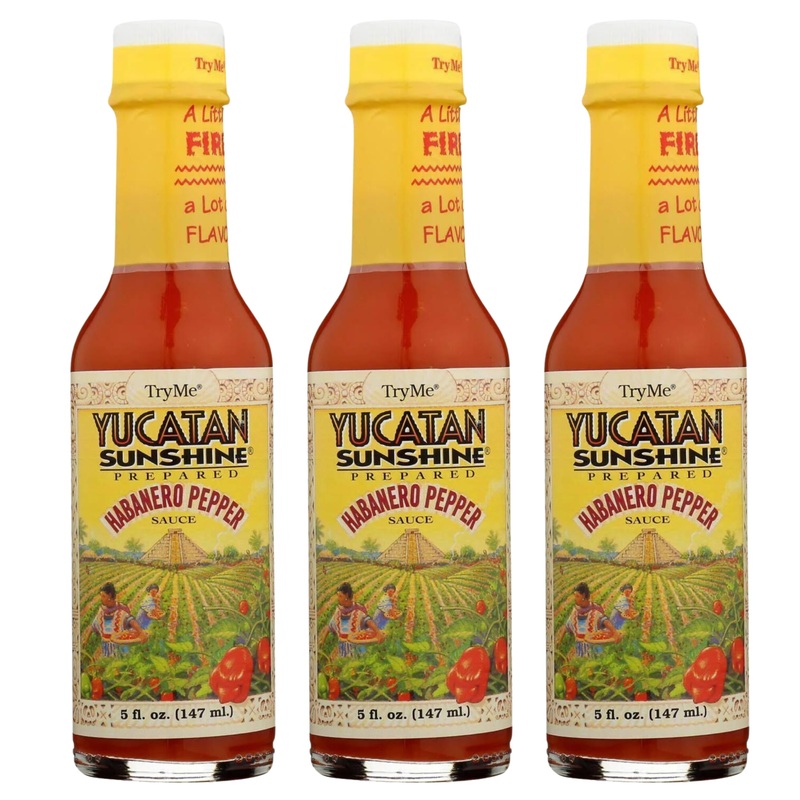 Try Me Yucatan Sunshine Habanero Pepper Sauce, 5Oz Bottle (Pack Of 3)