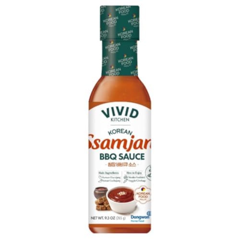 Vivid Kitchen Ssamjang Bbq Sauce - Korean Fusion Marinade & Dipping Sauce - 8.6 Oz Bottle - Authentic Mild & Hot Flavor - No Msg