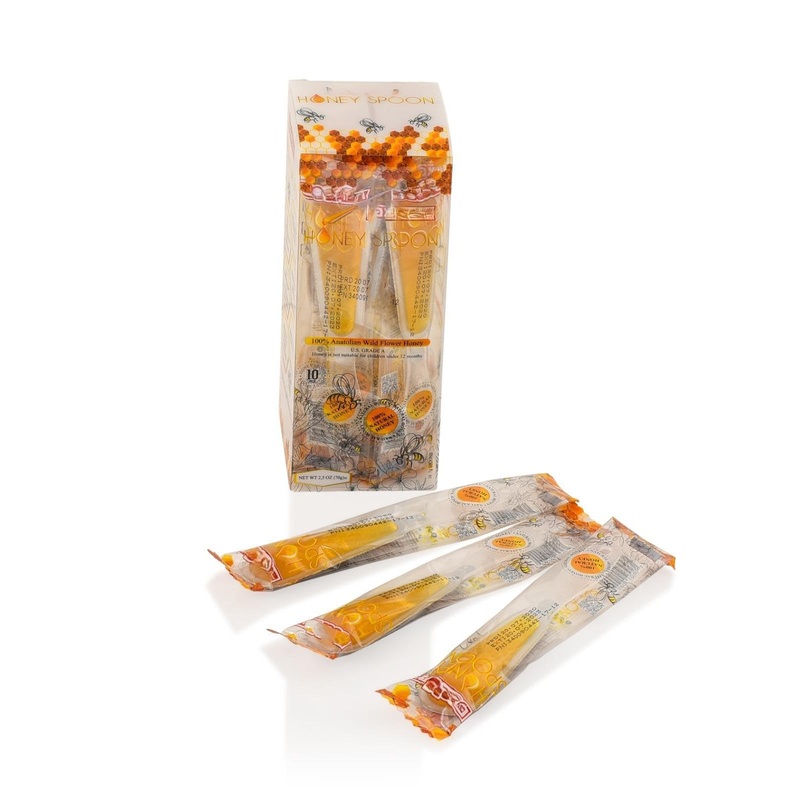 Beemax Raw Honey Filled In A Spoon 30 Pcs Individually Wrapped Wildflower Turkish Honey No Sugar Or Artificial Flavour