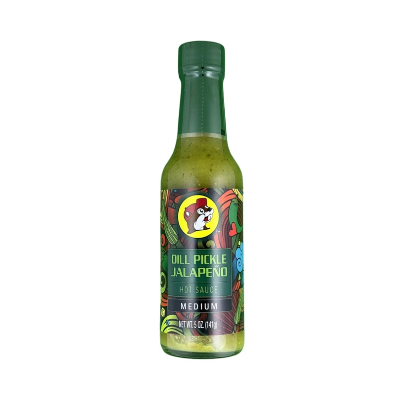 Buc-Ees Dill Pickle Jalapeo Hot Sauce - Tangy & Mildly Spicy, Gluten Free, 5 Oz Bottle