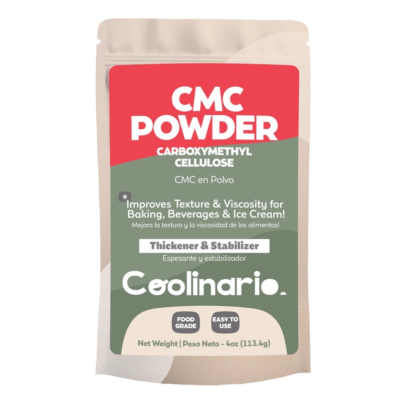 Coolinario Carboxymethyl Cellulose - Cmc Powder - Tylose Powder - (4 Oz) Food Grade Thickener & Stabilizer For Baking, Beverages