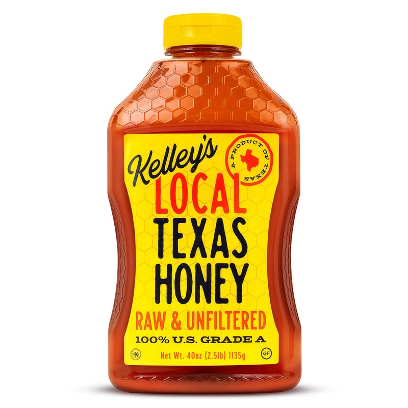 Kelley's Local Texas Honey, 40 oz - 100% Pure, Raw & Unfiltered Natural Honey for Tea, Smoothies, Yogurt, and BBQ
