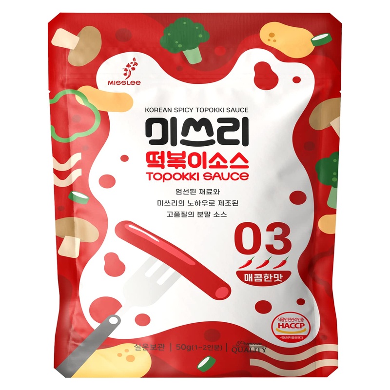 Misslee Tteokbokki Sauce Mix (1 Pack, 2 Servings), Level 3 Spicy, Authentic Korean Sauce For Rice Cakes, Stir-Fries & More With