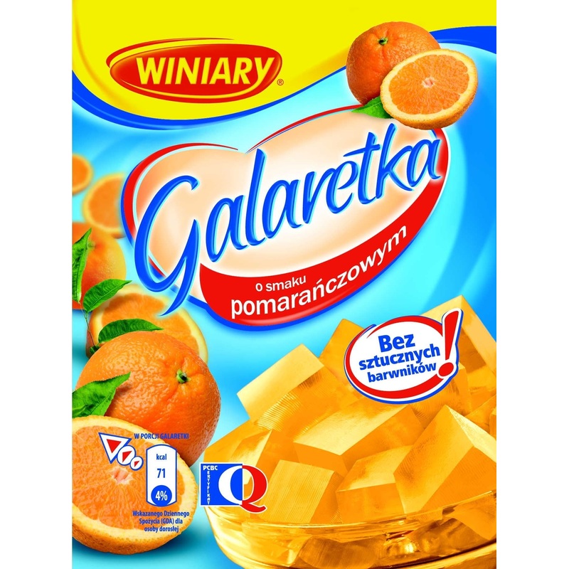 Polish Winiary Orange Soft Jelly - 3 Pack (Galaretka O Smaku Pomaranczowym)